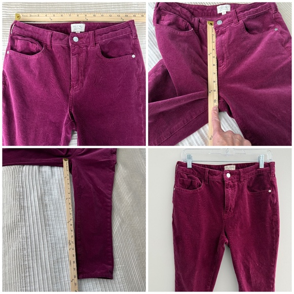 PILCRO JEANS MICRO CORDUROY CROPPED 5 POCKET STYLE COTTON BLD BURGUNDY 30 - Picture 11 of 11
